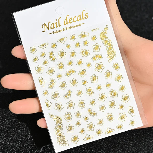 Floral Self-Adhesive Sticker for Women's Fashion and Artificial Nails - Himpall