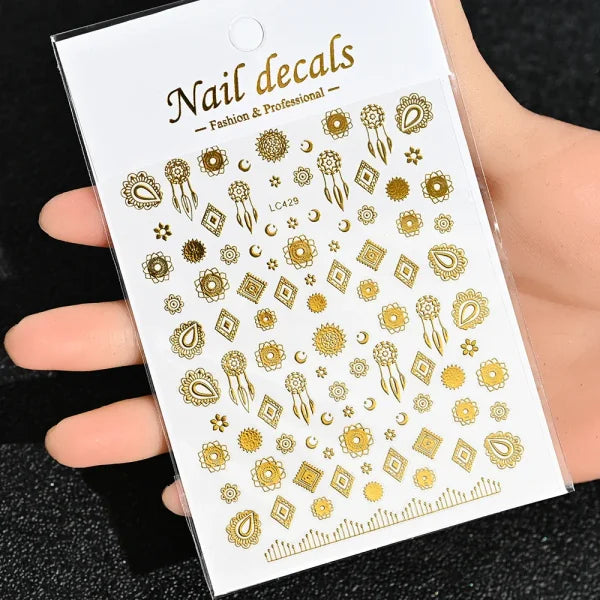 Floral Self-Adhesive Sticker for Women's Fashion and Artificial Nails - Himpall