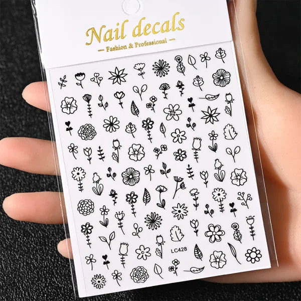 Floral Self-Adhesive Sticker for Women's Fashion and Artificial Nails - Himpall