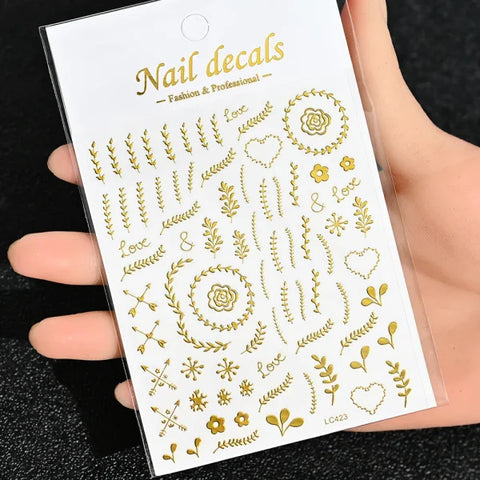 Floral Self-Adhesive Sticker for Women's Fashion and Artificial Nails - Himpall