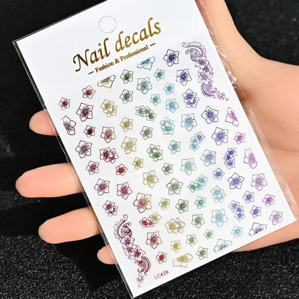 Floral Self-Adhesive Sticker for Women's Fashion and Artificial Nails - Himpall