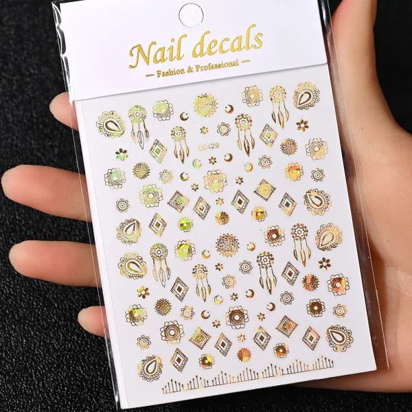 Floral Self-Adhesive Sticker for Women's Fashion and Artificial Nails - Himpall