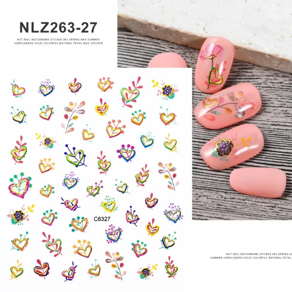 Floral Self-Adhesive Sticker for Women's Fashion and Artificial Nails - Himpall
