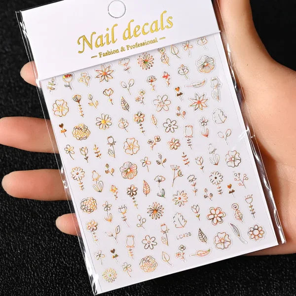 Floral Self-Adhesive Sticker for Women's Fashion and Artificial Nails - Himpall
