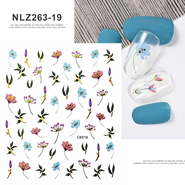 Floral Self-Adhesive Sticker for Women's Fashion and Artificial Nails - Himpall