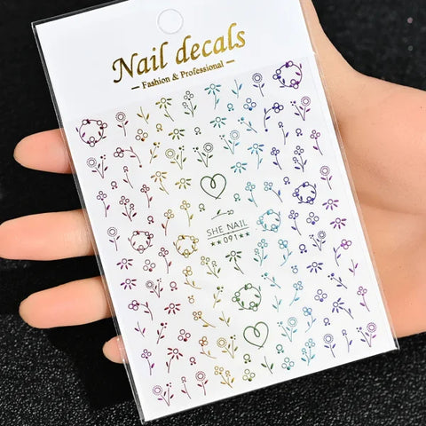 Floral Self-Adhesive Sticker for Women's Fashion and Artificial Nails - Himpall