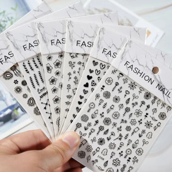 Floral Self-Adhesive Sticker for Women's Fashion and Artificial Nails - Himpall