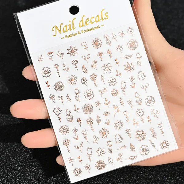 Floral Self-Adhesive Sticker for Women's Fashion and Artificial Nails - Himpall