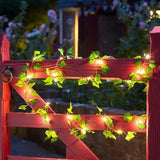 Flower Green Leaf String Lights Artificial Vine Fairy Lights Battery Powered Christmas Tree Garland Light for Weeding