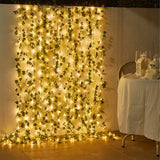 Flower Green Leaf String Lights Artificial Vine Fairy Lights Battery Powered Christmas Tree Garland Light for Weeding
