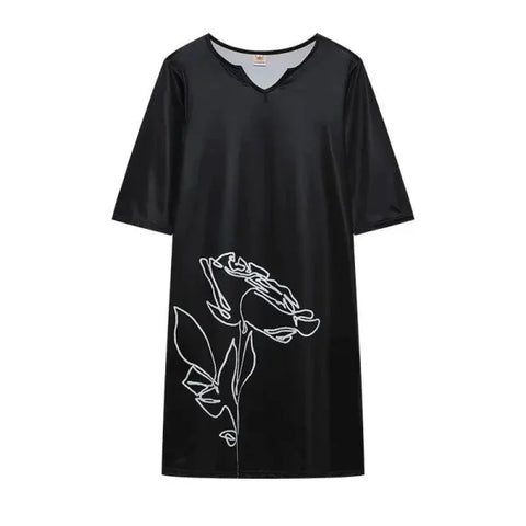 Summer Dress - Flower Print A-Line European Style Dress for Women