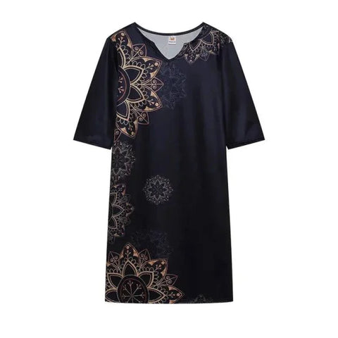 Summer Dress - Flower Print A-Line European Style Dress for Women - Taiyanghua / XXL