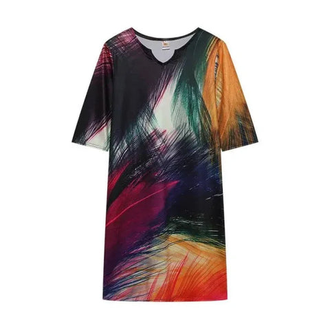 Summer Dress - Flower Print A-Line European Style Dress for Women - Yvmao / M