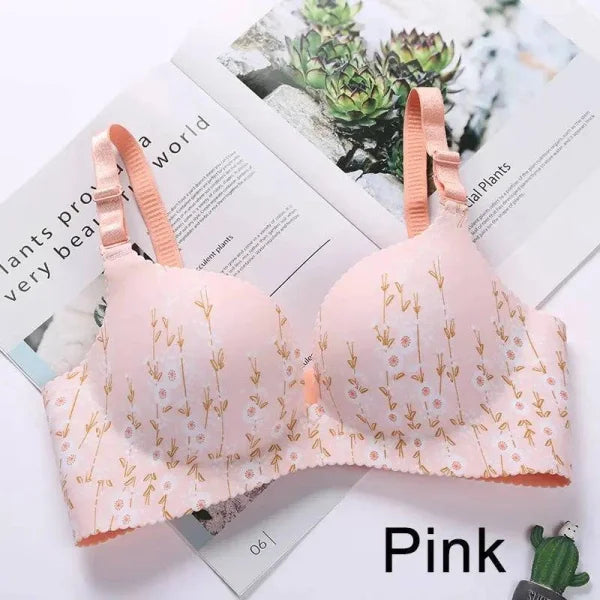 Flower Print Seamless Push-Up Bra: Sexy Floral Lingerie