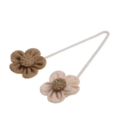 Flowers Without Punching Twisted Curtain Straps Tiebacks DIY Bag Decoration - white Coffee