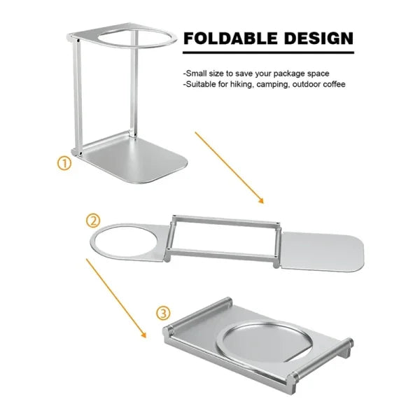 Foldable Aluminum Pour Over Coffee Drip Stand – Espresso Dripper Rack for Home & Travel - Himpall