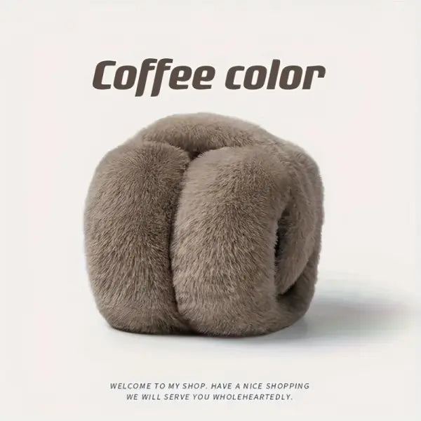 Foldable Adjustable Women’s Winter Ear Muffs – Fashionable Outdoor Ear Warmers for Cold Weather - Coffee Color