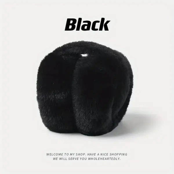 Foldable Adjustable Women’s Winter Ear Muffs – Fashionable Outdoor Ear Warmers for Cold Weather - black