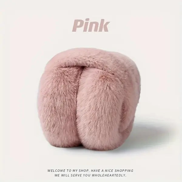 Foldable Adjustable Women’s Winter Ear Muffs – Fashionable Outdoor Ear Warmers for Cold Weather - pink
