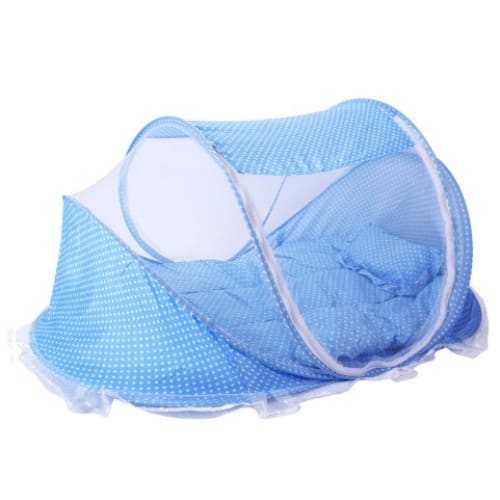 Foldable Baby Bed Net With Pillow Net 2pieces Set - Blue