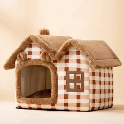 Foldable Dog House Kennel Bed - Warm Winter Nest for Pets - 22 / L within 14kg pet