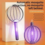 Foldable Electric Mosquito Swatter 3-in-1 Electric Mosquito Killer Anti-mosquito Lamp Rechargeable Wall-Mounted