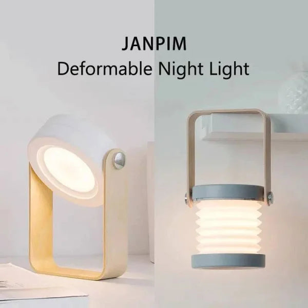 Foldable night light with adjustable LED touch control and modern minimalist lantern design