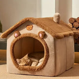 Foldable 2-in-1 Pet House & Sofa: Washable Puppy Cave & Cat Bed for Small to Medium Pets