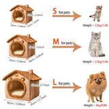 Foldable 2-in-1 Pet House & Sofa: Washable Puppy Cave & Cat Bed for Small to Medium Pets