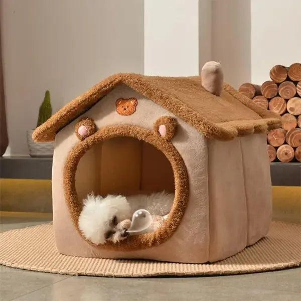 Foldable 2-in-1 Pet House & Sofa: Washable Puppy Cave & Cat Bed for Small to Medium Pets