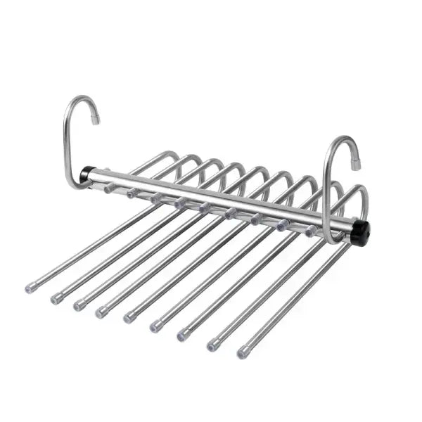 5/9 Layer Stainless Steel Folding Magic Pants Hangers Space-Saving Trouser & Jeans Organizer - NineLayers / XL