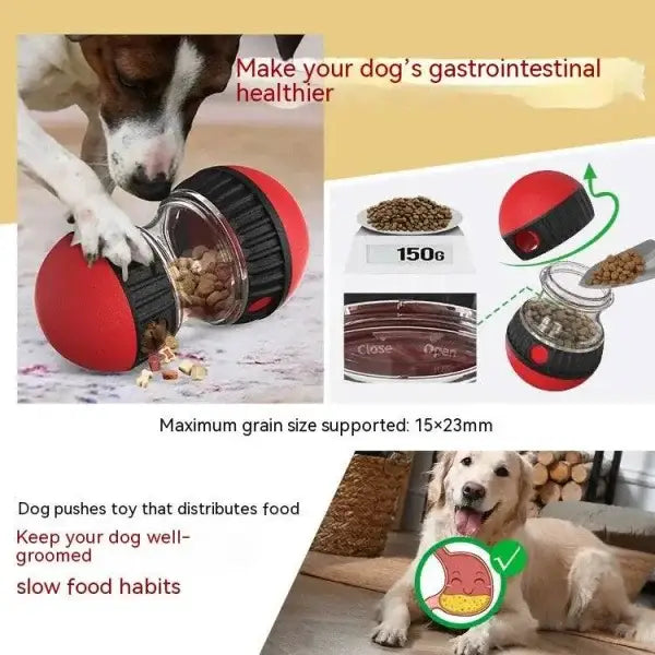 Food Dispensing Dog Toy Tumbler Leaky Food Ball Puzzle for Interactive Play - Himpall