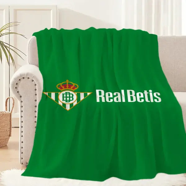 Real Betis Balompié Flannel Blanket - Soft Football Fan Throw for Sofa Travel & Picnics - z3 / GAIT50x75CM