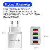 For iPhone 14 USB Charger Quick Charge 3.0 For Samsung Xiaomi mi Tablets Mobile Phone Charger Adapter EU/US Plug Fast