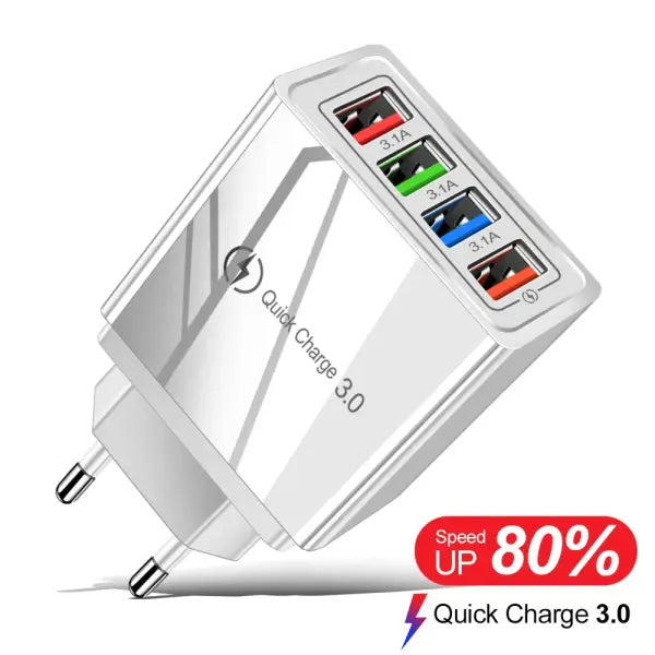For iPhone 14 USB Charger Quick Charge 3.0 For Samsung Xiaomi mi Tablets Mobile Phone Charger Adapter EU/US Plug Fast