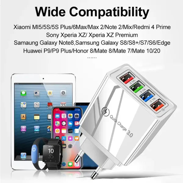 For iPhone 14 USB Charger Quick Charge 3.0 For Samsung Xiaomi mi Tablets Mobile Phone Charger Adapter EU/US Plug Fast