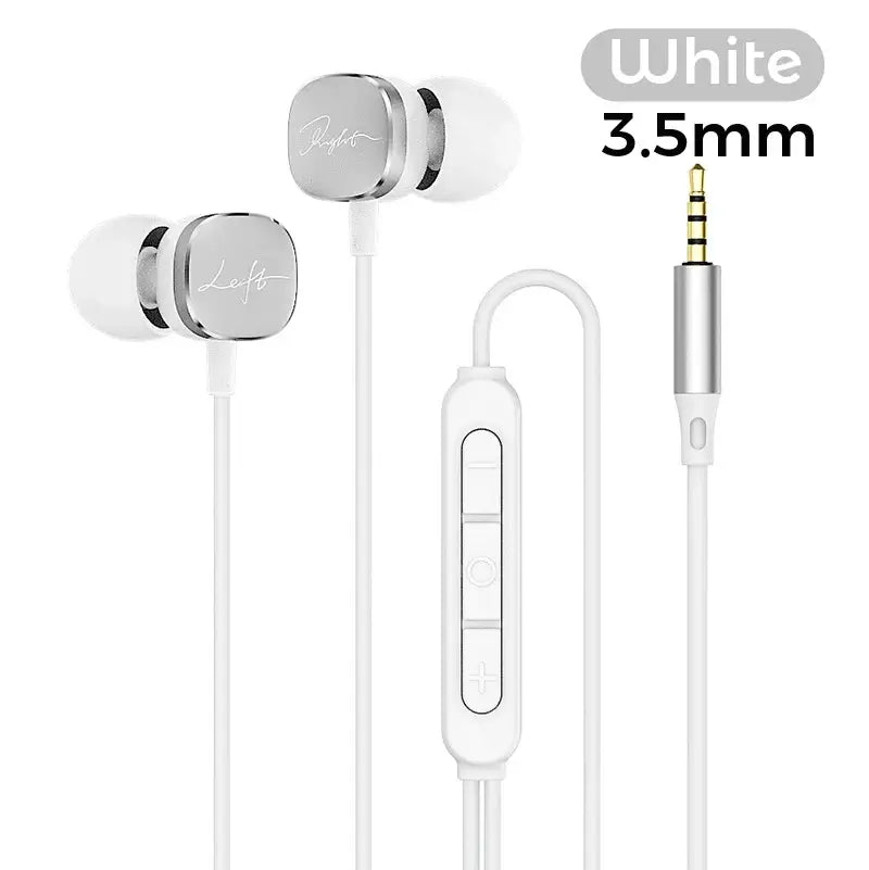 Type C Wired Samsung Galaxy Earphones HiFi Bass Surround Sound - White 3.5mm
