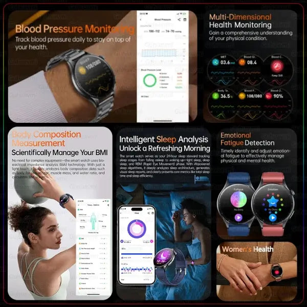 Blood Pressure Monitoring Smart Watch with Advanced Health Analysis