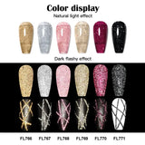 FOUR LILY 5ml Reflective Glitter Liner Nail Gel Polish Gold Silver Red Sparkling Nail Supplies UV/LED Varnish Painting