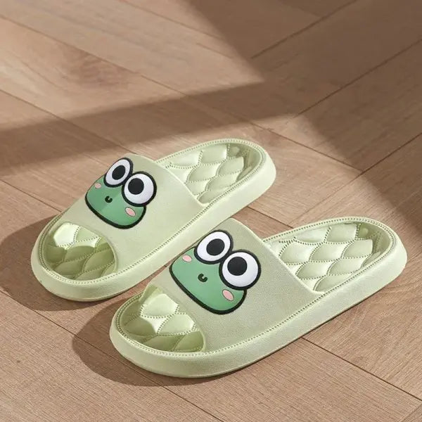 Four Season Bathroom Anti Slip Slippers Women’s EVA Slide Slippers - Frog Soft Comfortable Non-Slip Indoor/Outdoor