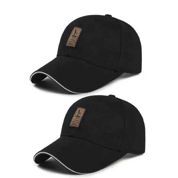Four Seasons cotton baseball caps men’s sports sun hats caps sunscreens sun hats official website - black 2pc