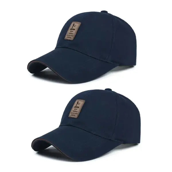Four Seasons cotton baseball caps men’s sports sun hats caps sunscreens sun hats official website - Navy blue 2pc