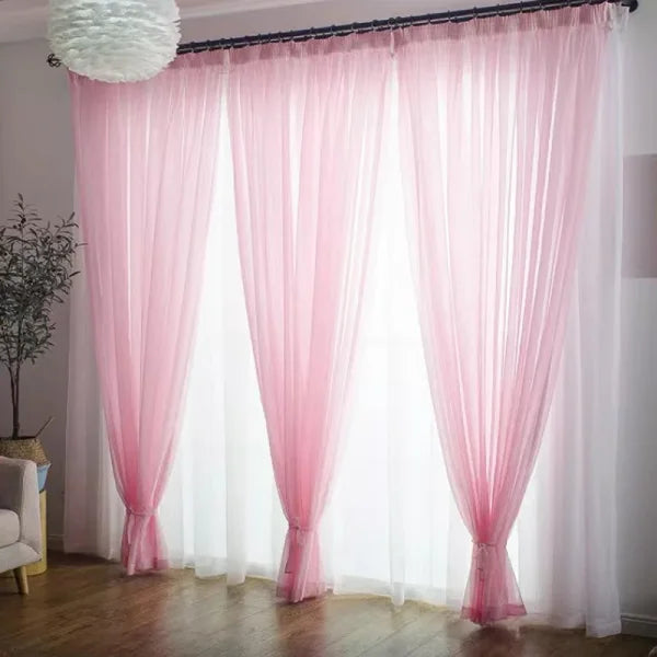 Free Custom Sheer Tulle Curtains - Heat Insulation & Rod Pocket Voile