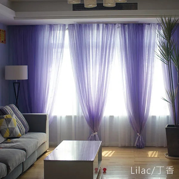 Free Custom Sheer Tulle Curtains - Heat Insulation & Rod Pocket Voile - Clove / W100 x H130 cm / Rod Pocket
