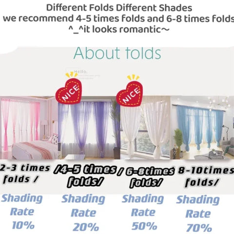 Free Custom Sheer Tulle Curtains - Heat Insulation & Rod Pocket Voile