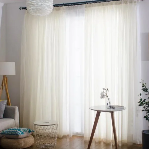 Free Custom Sheer Tulle Curtains - Heat Insulation & Rod Pocket Voile