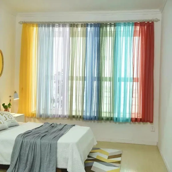 Free Custom Sheer Tulle Curtains - Heat Insulation & Rod Pocket Voile