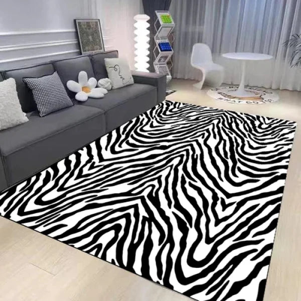 French Retro Zebra Stripes Carpet - Luxury Modern Home Decoration for Living Room & Bedroom - 13 / 80x120cm