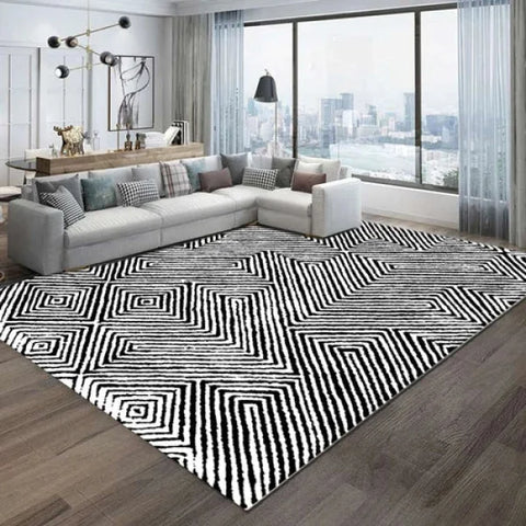 French Retro Zebra Stripes Carpet - Luxury Modern Home Decoration for Living Room & Bedroom - 6 / 120x160cm