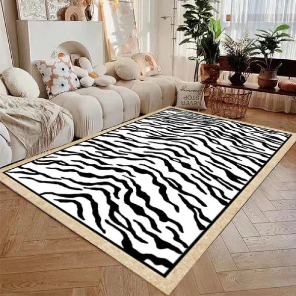 French Retro Zebra Stripes Carpet - Luxury Modern Home Decoration for Living Room & Bedroom - 8 / 120x160cm